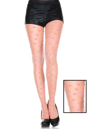 Women's Pink Hearts Spandex Pantyhose-2