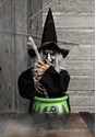 17" H BLACK BREWING WITCH W/CAULDRON