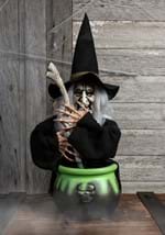 17" H Black Brewing Witch w/ Cauldron Alt 2