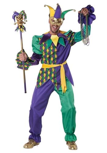 Mens Deluxe Mardi Gras Jester