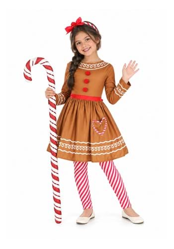 Girls Gingerbread Costume Dress Upd 2