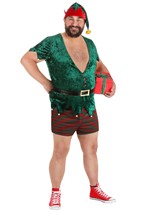 Men's Plus Size Sexy Christmas Elf Costume Alt 2