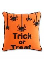 18" Orange Square Beaded TRICK OR TREAT Pillow W/ 