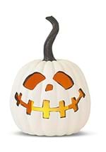 Set of Three White Resin LED Flicker Flame Jack O  Alt 3