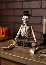 Resin Skeleton Man Shelf Sitter with Welcome Sign