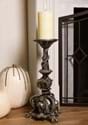 20.5" Silver Resin Skull & Bat Candle Holder
