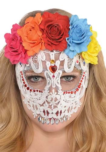 White Lace Skull Mask