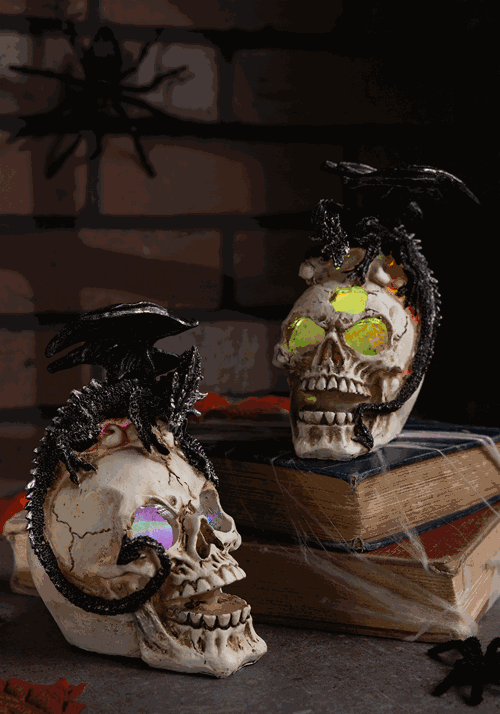 Lighted Dragon on Skulls Set