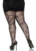 Plus Size Black Butterfly Net Tights Alt 1