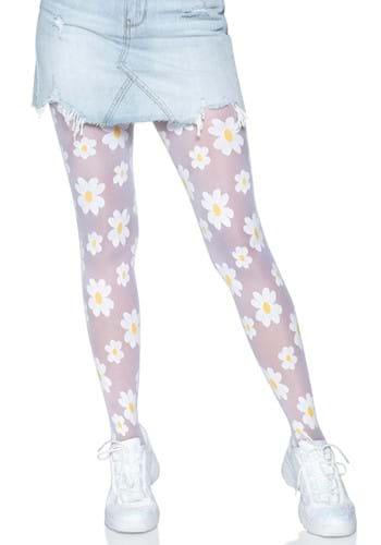 Daisy White Tights