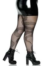 Womens Plus Size Snake Net Tights Alt 2
