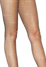 Womens Iridescent Rhinestone Black Fishnet Tights Alt 1