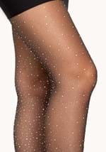 Sheer Rhinestone Black Tights Alt 2