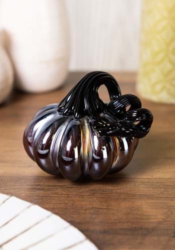 3 Inch Glass Oil Slick Pumpkin Decoration