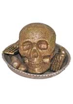 Light Up Gold Glitter Skull and Bones on a Plate Alt 2