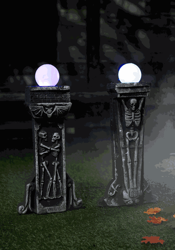 24" Pillars with Light Up Globes