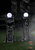 24" Pillars with Light Up Globes