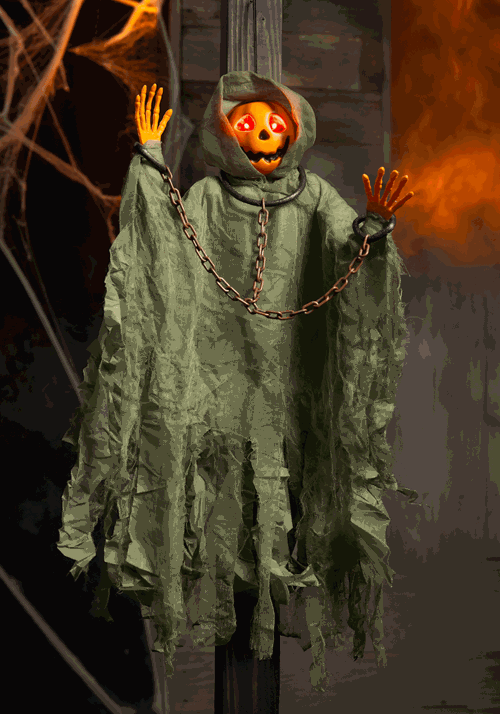 36 inch Light Up Hanging Pumpkin Reaper Décoration