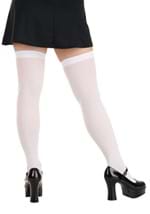 Opaque White Thigh High Tights Alt 1