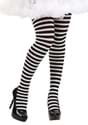 Womens Black White Striped Tights