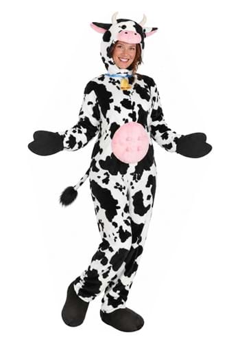 Adult Deluxe Plush Spotted Cow Costume New Main