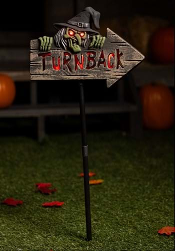 Light Up Witchy Warning Sign Decoration