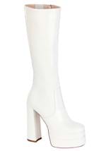 Patent White Platform Gogo Boots Single UPD
