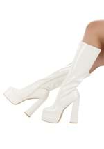 Adult Patent White Platform Gogo Boots Alt 1