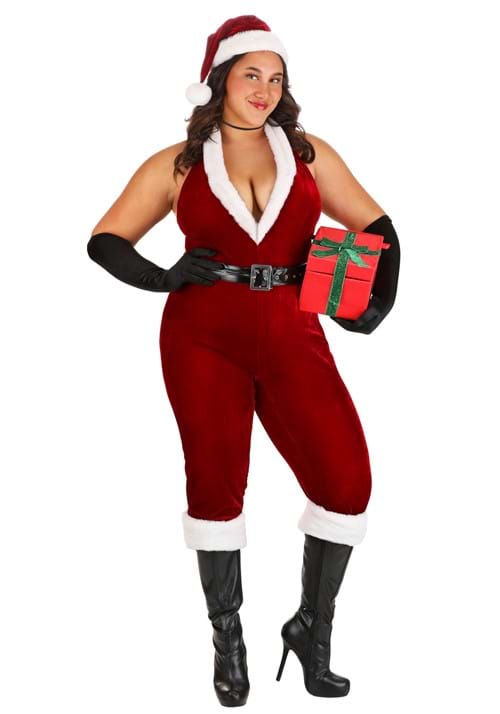 Plus Size Womens Sexy Santa Bodysuit