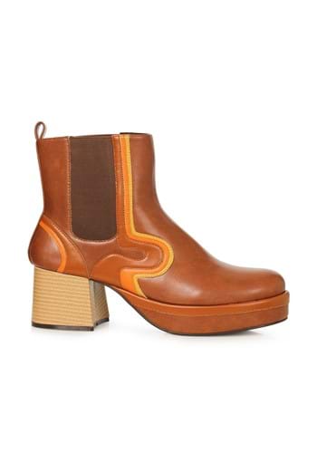 Mens Tan Heel 70s Boots