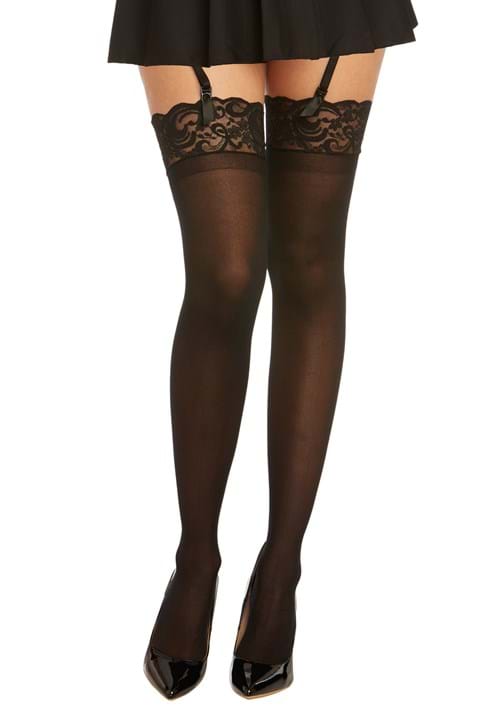 Women's Black Sheer Thigh High