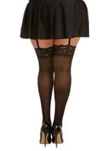 Women's Plus Size Black Sheer Thigh High Alt 1