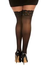 Plus Black Anti Slip Thigh High Stockings Alt 1