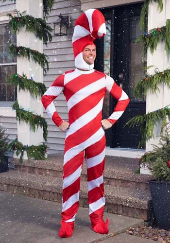 Plus Size Red Candy Cane Bodysuit-123