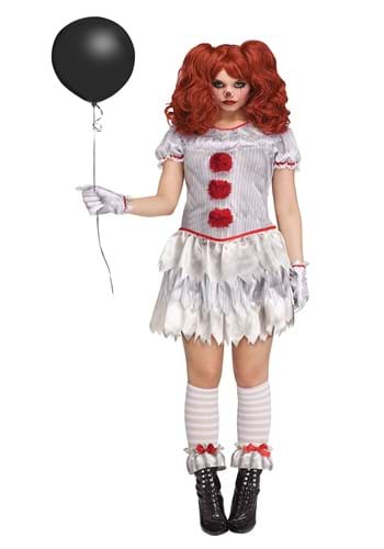 Womens Evil Carnevil Balloon Clown Costume
