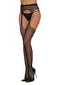 Womens Black High Waist Fishnet Garter Belt