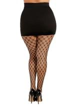 Plus Size Black Double Knitted Fence Net Pantyhose Alt 1