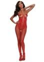 Womens Lipstick Red Open Cup Body Stocking