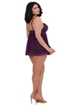 Womens Plus Size Plum Babydoll GString Alt 1