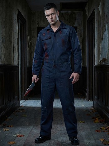 Adult Deluxe Blue Mechanic Coveralls Costume