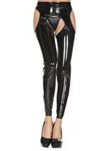 Womens Liquid Latex Suspender Leggings