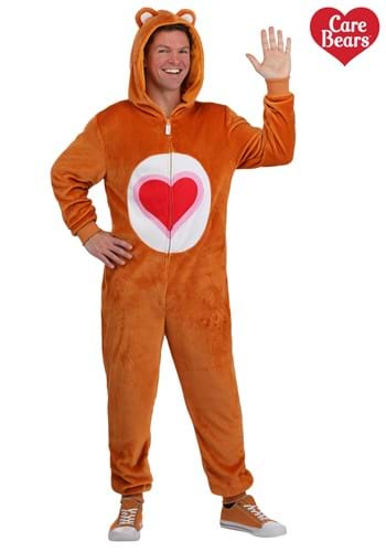 Adult Tenderheart Bear Care Bears Costume Onesie Alt 1