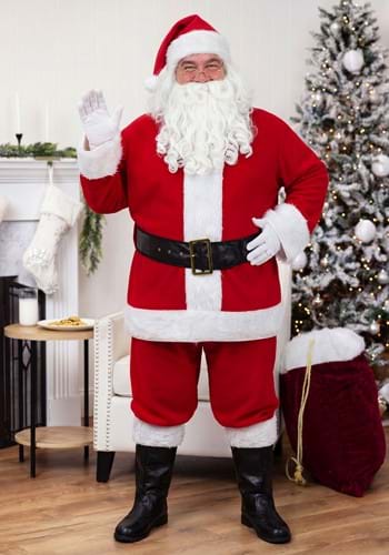Plus Size Flannel Santa Claus Costume