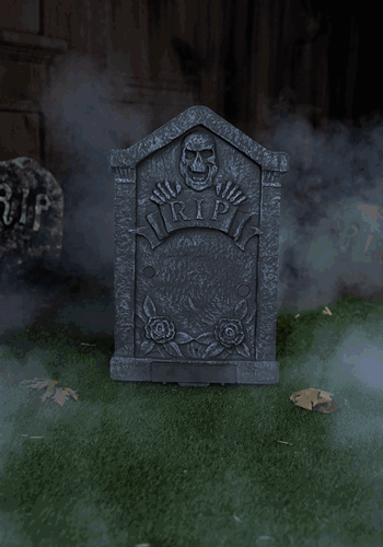 Jump Scare Skull and Tombstone Animated Decoration