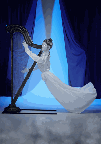 Celeste the Restless Ghost Harp Animatronic Main