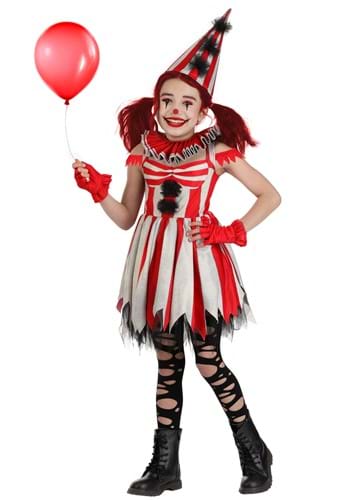 Girls Sinister Circus Clown Costume