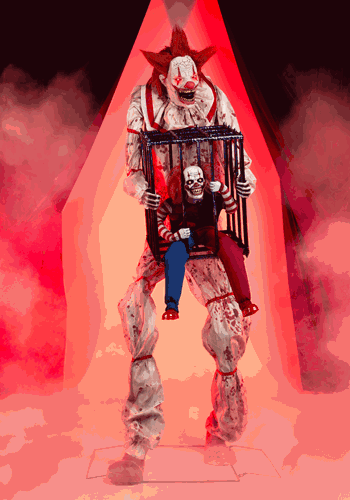 Animated Cagey the Clown with Caged Clown
