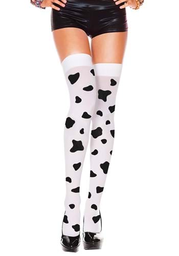 Cow Spot Print Thigh Highs