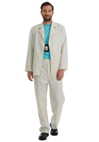 Mens 80s White Miami Cop Costume Suit