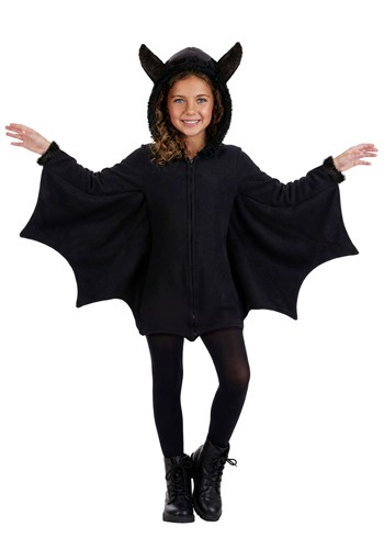 Girl's Cozy Fleece Bat Zip Up Costume Dress